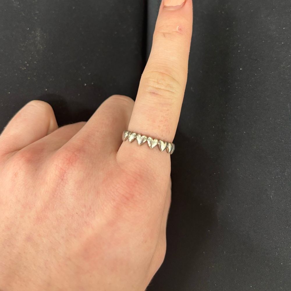 row of hearts ring